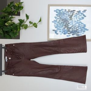 NWOT burgundy Frame leather pants